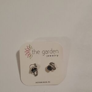 Silver Floral Stud Earrings